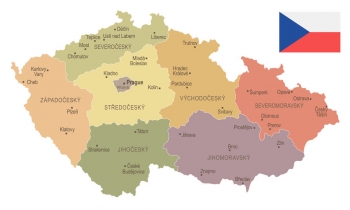  Magnetická mapa Česka, ilustrovaná, farebná