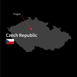  Magnetická mapa Česka, ilustrovaná, čierna