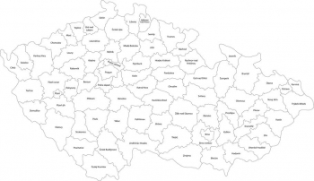  Magnetická mapa Česka, administratívna, biela