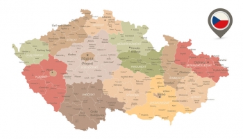  Magnetická mapa Česka, ilustrovaná, farebná