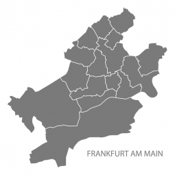  Magnetická mapa Frankfurte, ilustrovaná, šedá