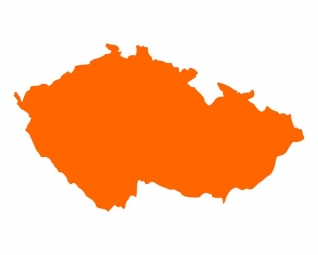  Magnetická mapa Česka, ilustrovaná, oranžová