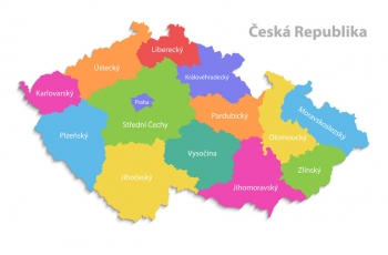  Magnetická mapa Česka, administratívna, farebná
